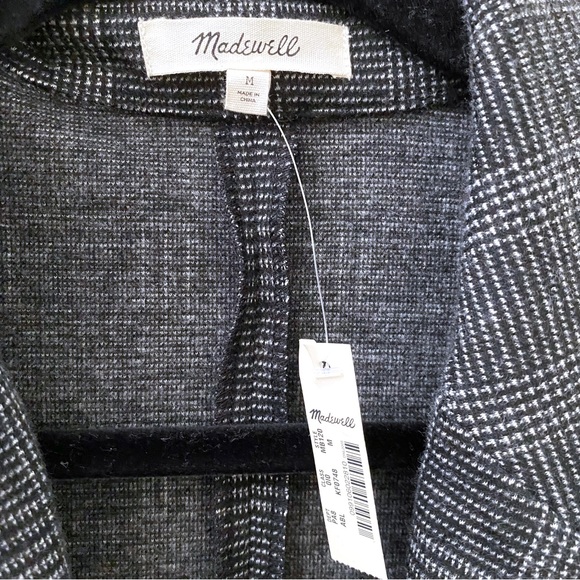NEW Madewell Glen Plaid Knit Oversized Blazer - Picture 3 of 10